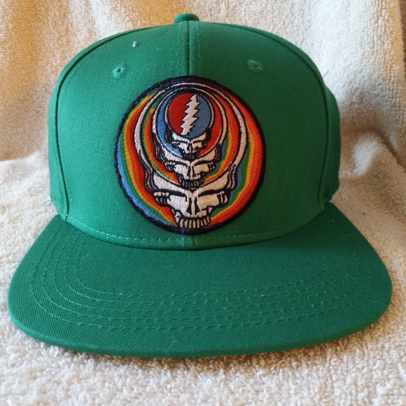 Grateful Dead hat, green Grateful Dead Stealie Flat brim - Picture 2 of 4